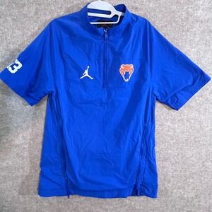Jordan Brand Short Sleeve Windbreaker Mens XS Blue Half Zip Gorpcore Sportswear